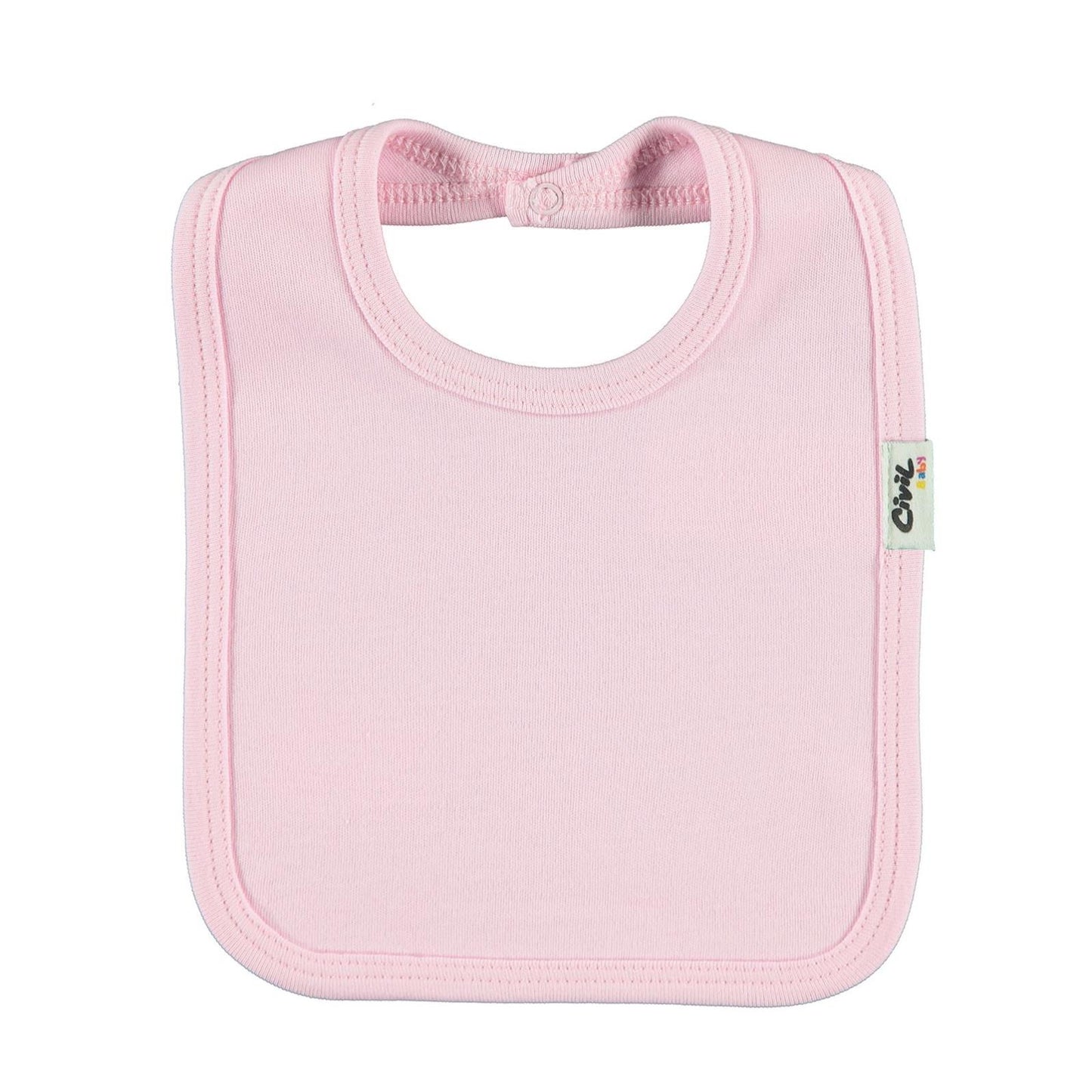 Civil Baby Arkadan Çıtçıtlı Unisex Mama Önlük - Pembe