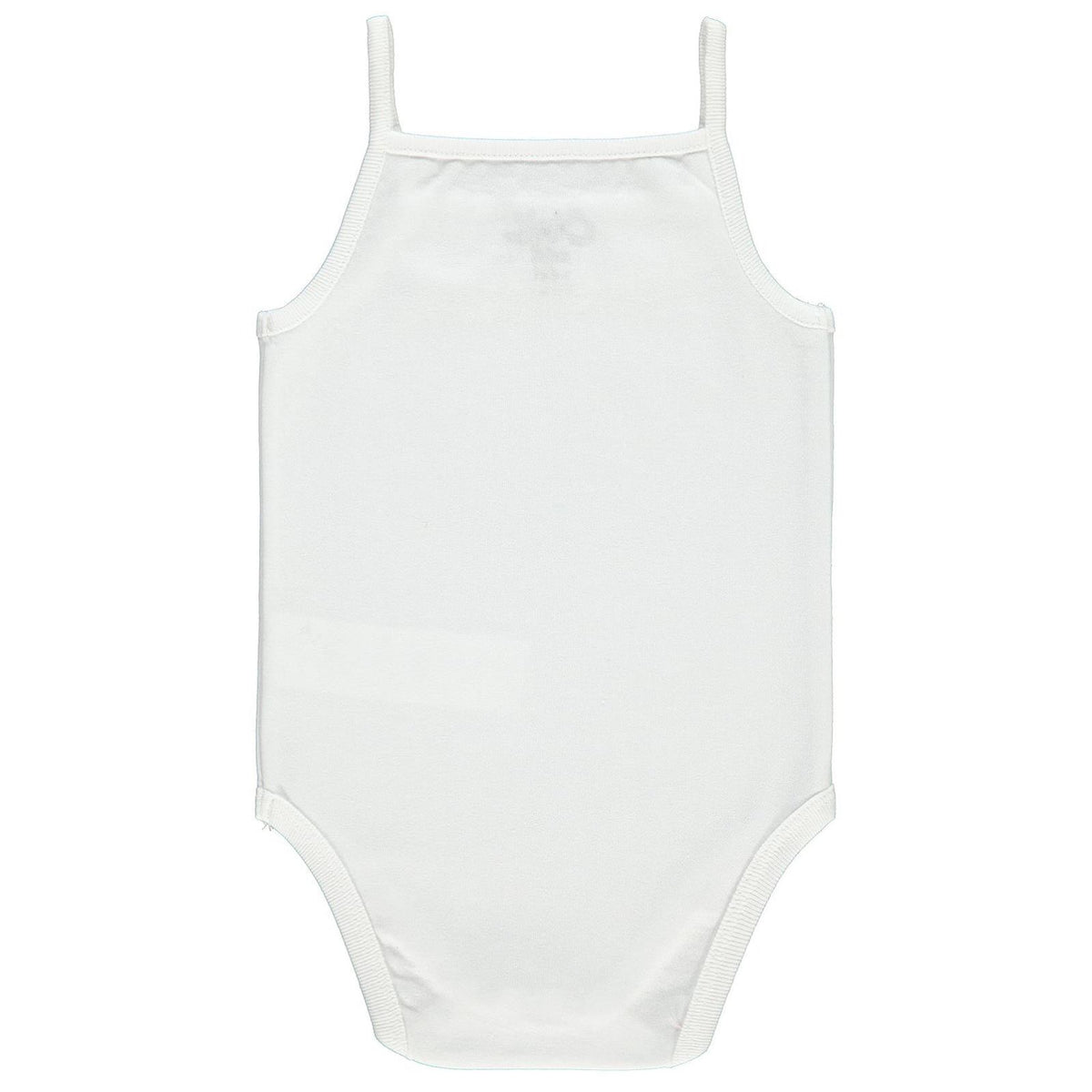 Civil Baby Penye İp Askılı Dantelli 3-9 Ay Kız Çıtçıtlı Badi - Beyaz