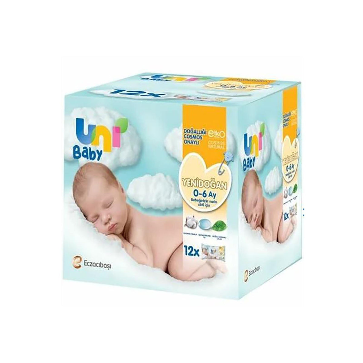 Uni Baby Yenidoğan 12'li Islak Mendil 480 Yaprak