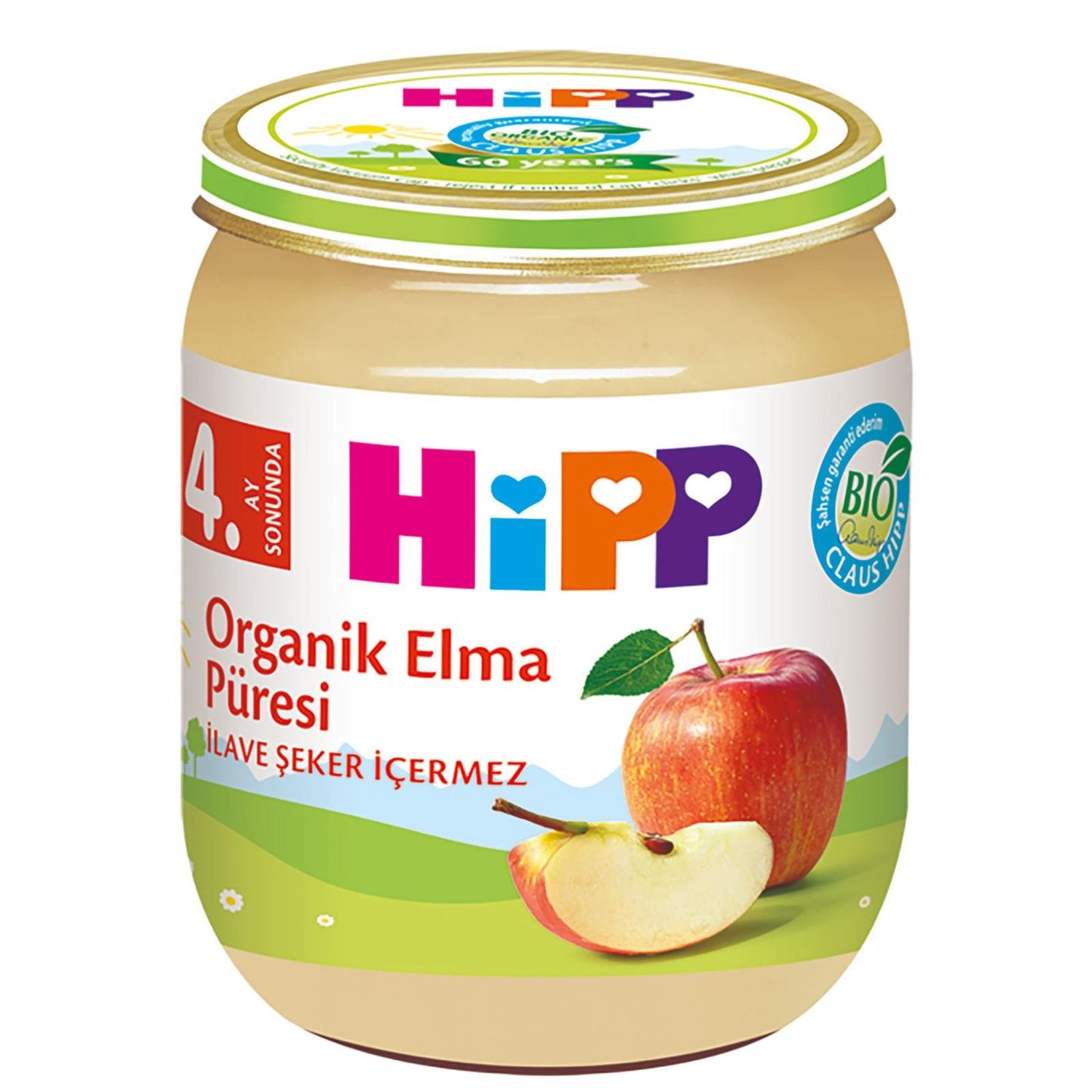 Hipp Mama Organik Elma Püresi Kavanoz Mama 125 gr +4 Ay