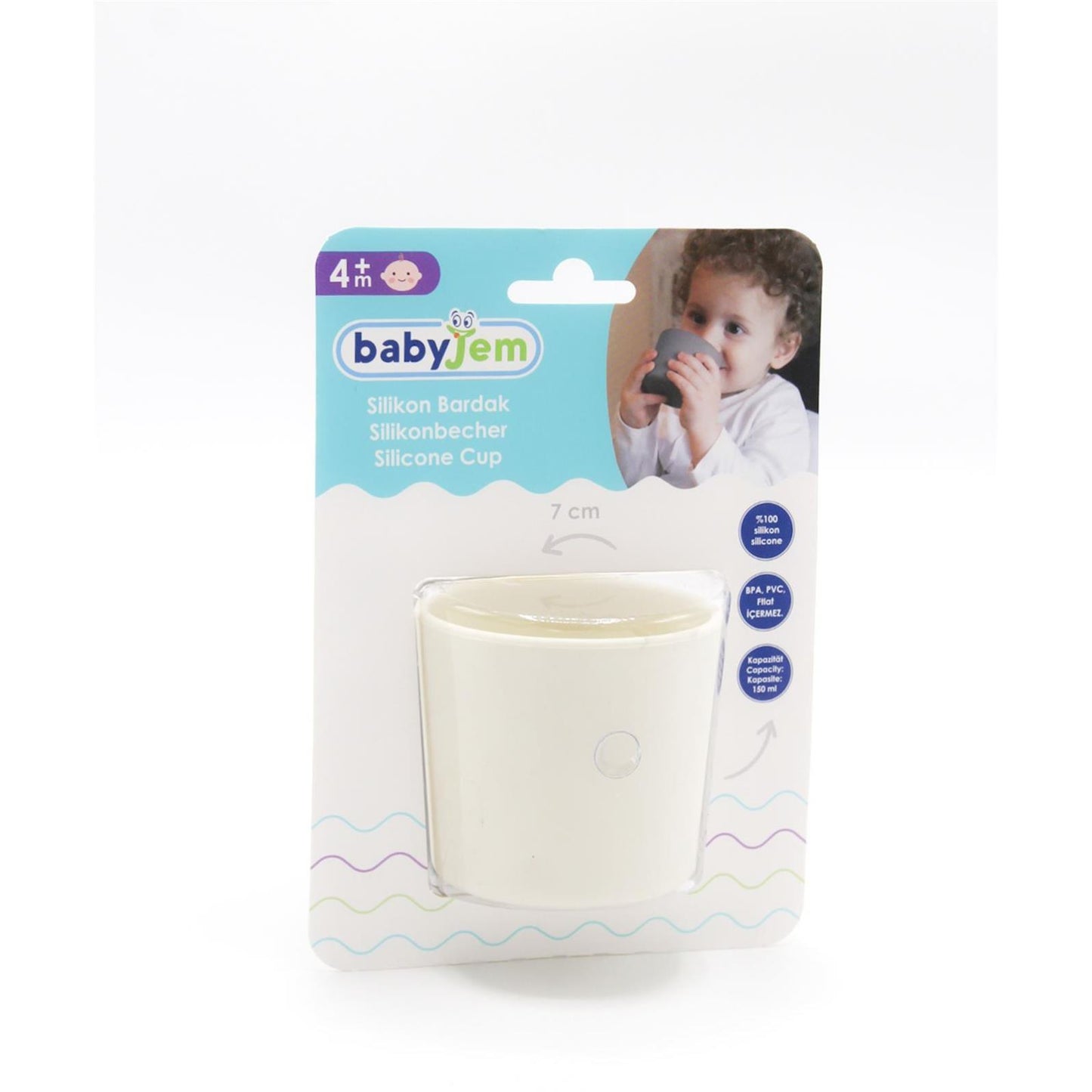 Babyjem Silikon Bardak - Ekru