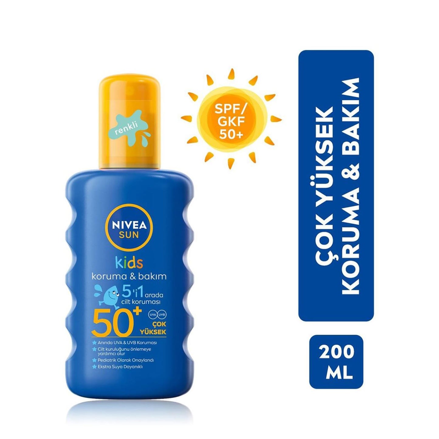 Nıvea Sun Cocuk Renklı Nemlendırıcı Gunes Spreyı +50 Factor 200ml