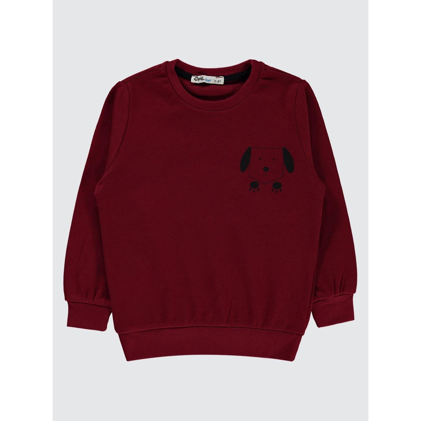 Civil Boys Köpek Baskılı 2-5 Yaş Sweatshirt - Hardal