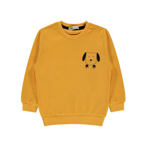 Civil Boys Köpek Baskılı 2-5 Yaş Sweatshirt - Hardal