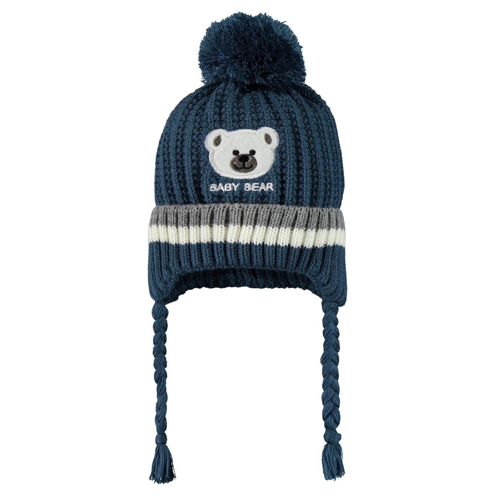 Civil Baby Baby Bear Nakış Desen 0-24 Ay Atkı Bere Eldiven Set - Mavi