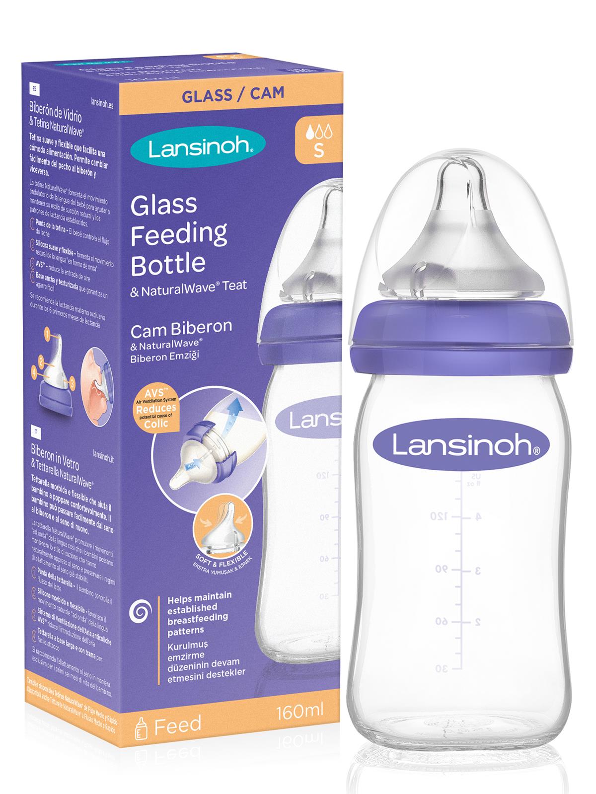 Lansınoh Cam Biberon 160 ml - Standart