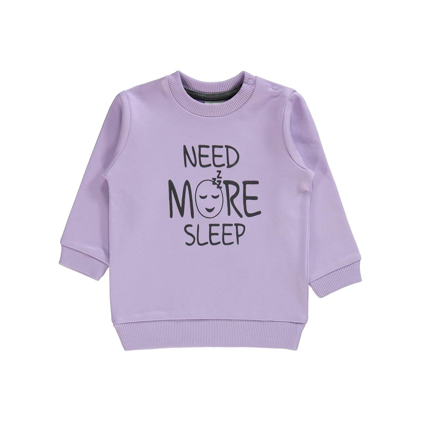 Civil Baby Need More Sleep Baskılı 6-18 Ay Sweatshirt - Lila