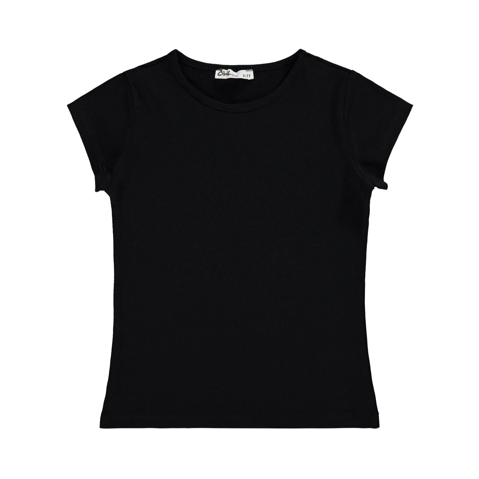 Civil Girls Basic 10-13 Yaş Tişört - Siyah