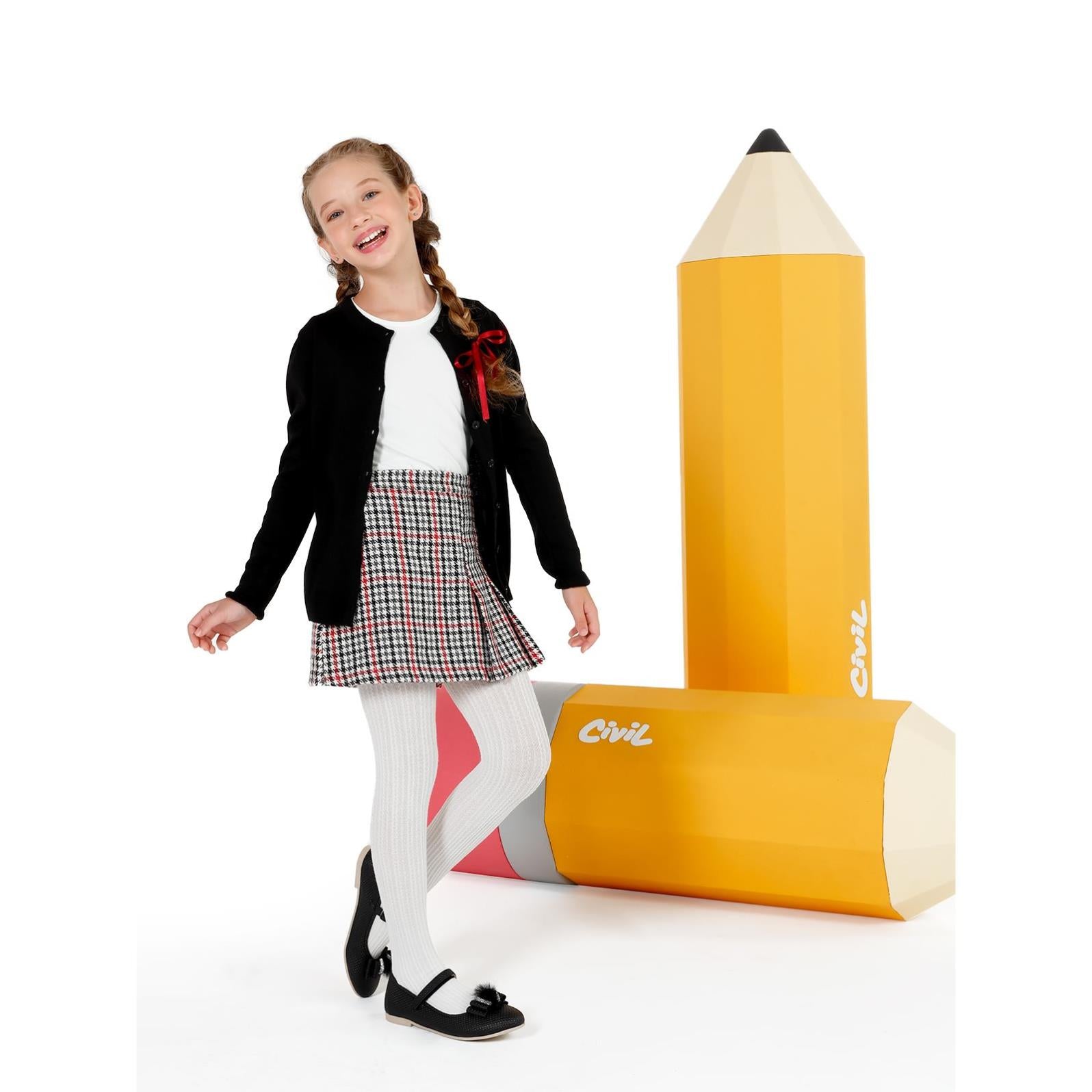 Civil Girls Basic 6-9 Yaş Tişört - Ekru