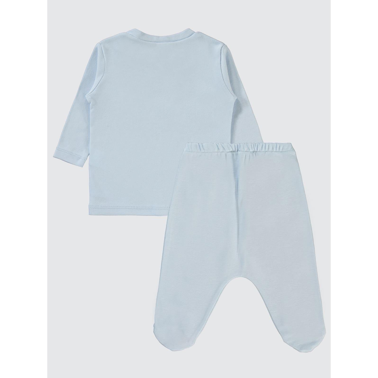 Civil Baby Düz 1-6 Ay Pijama Takımı - Mavi