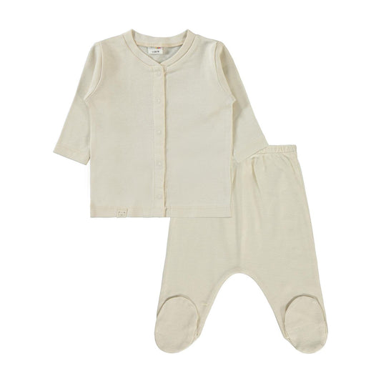 Civil Baby Düz 1-6 Ay Pijama Takımı - Bej
