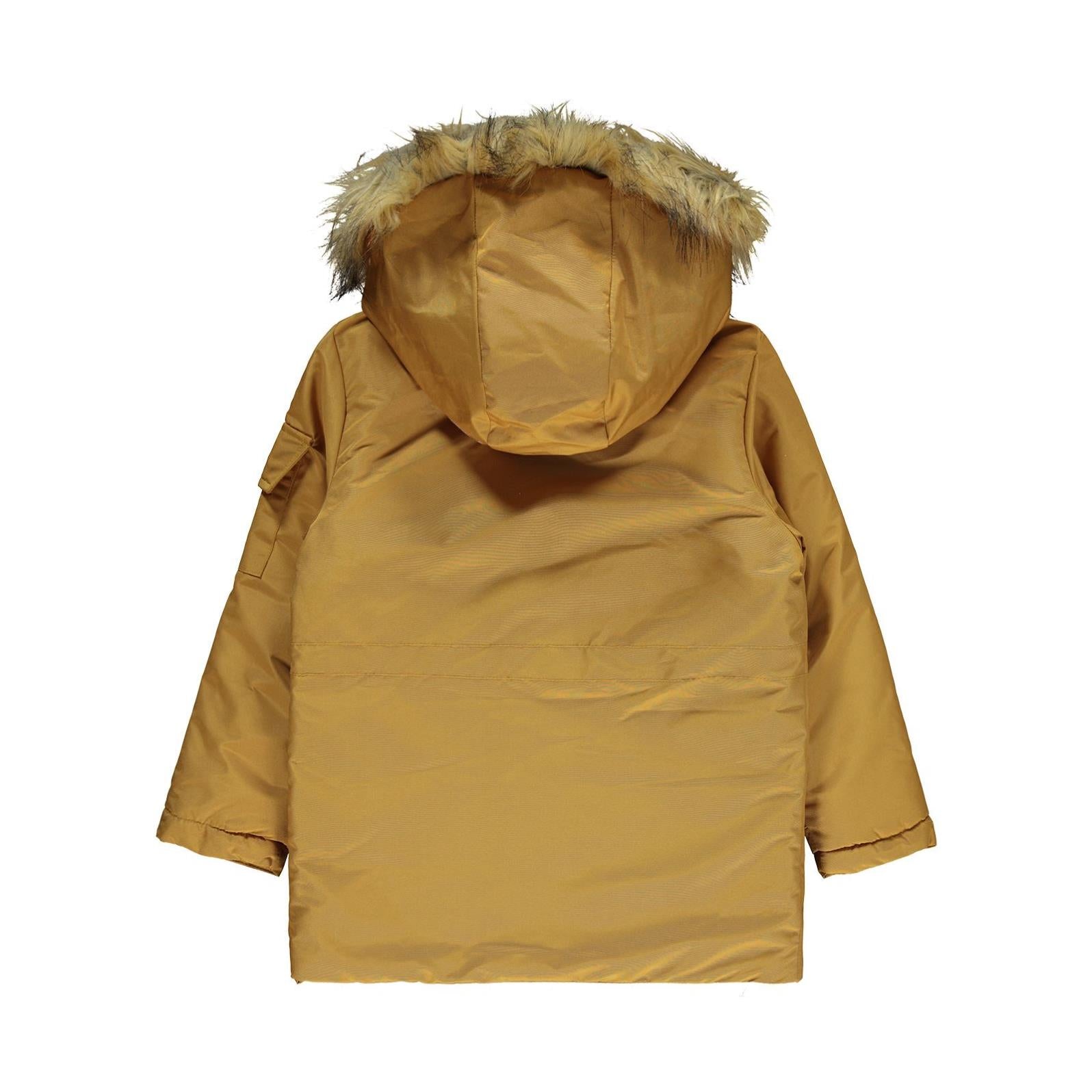 Civil Boys Kapak Cepli Kürklü 10-13 Yaş Mont - Hardal