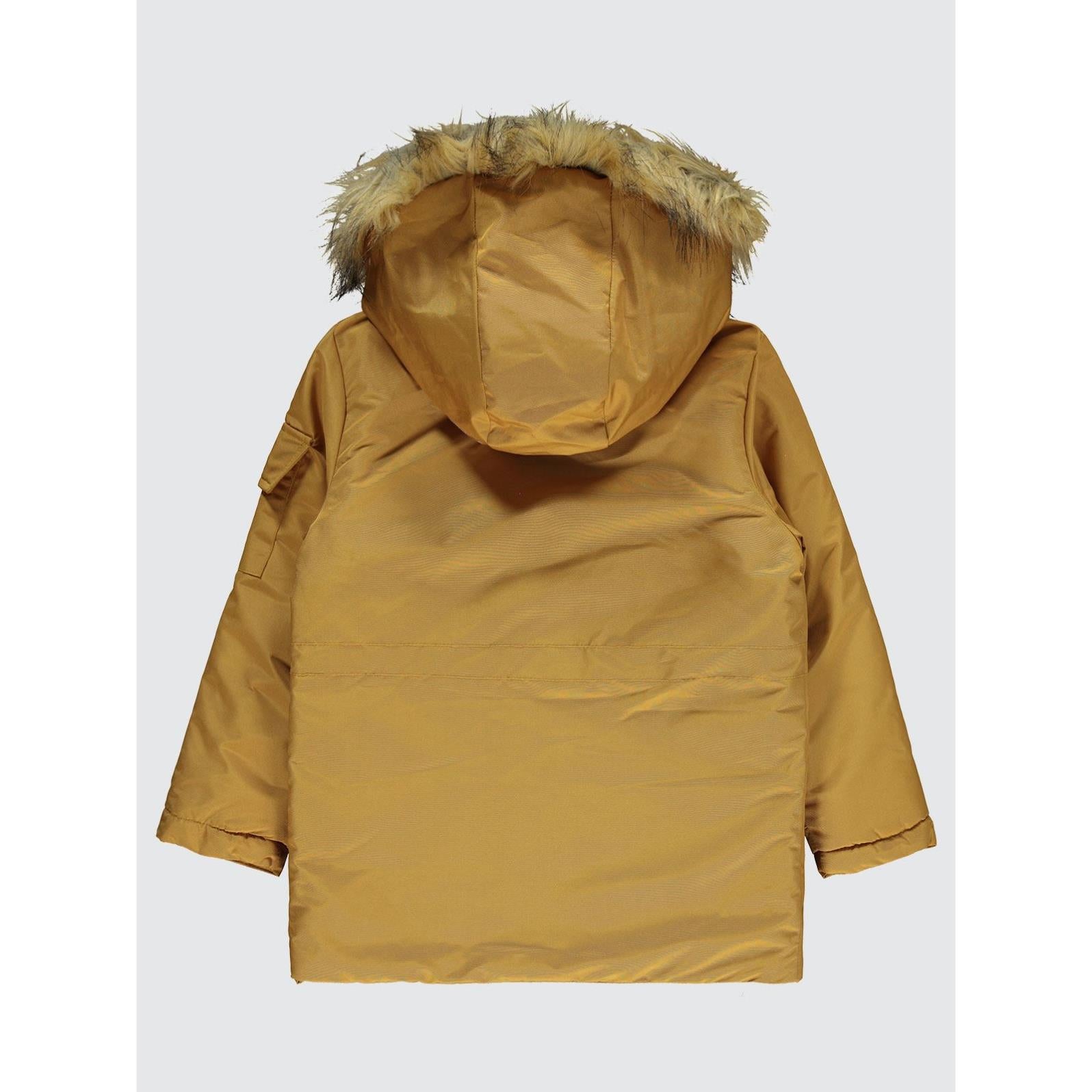 Civil Boys Kapak Cepli Kürklü 10-13 Yaş Mont - Hardal