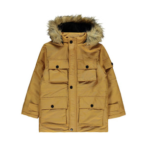 Civil Boys Kapak Cepli Kürklü 10-13 Yaş Mont - Hardal