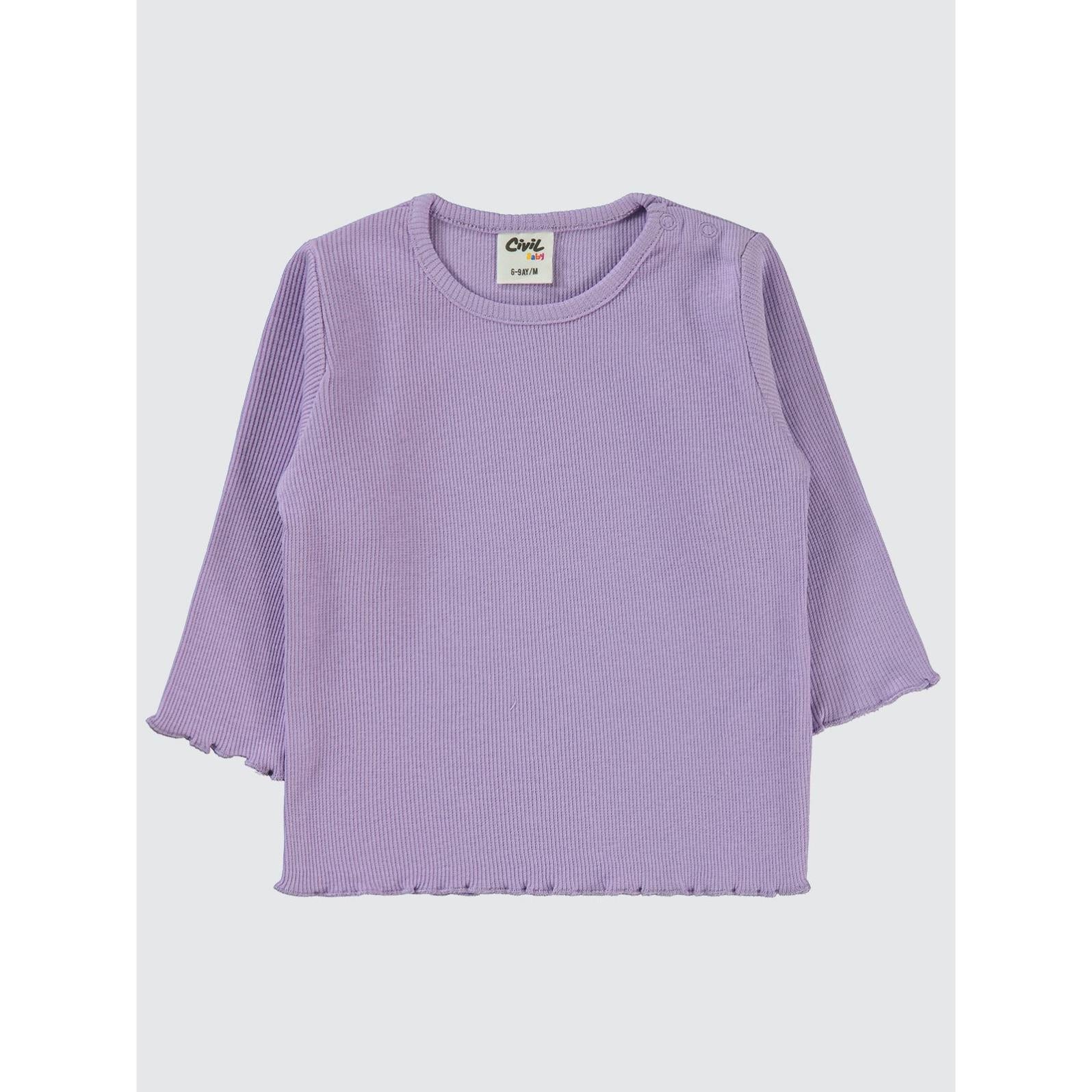 Civil Baby Kol Ucu Detaylı 6-18 Ay Sweatshirt - Lila