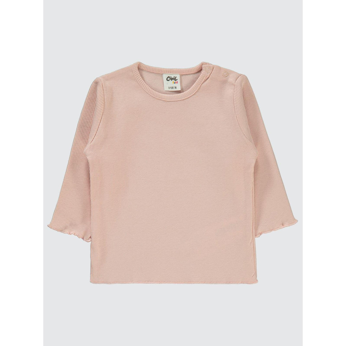 Civil Baby Kol Ucu Detaylı 6-18 Ay Sweatshirt - Pudra