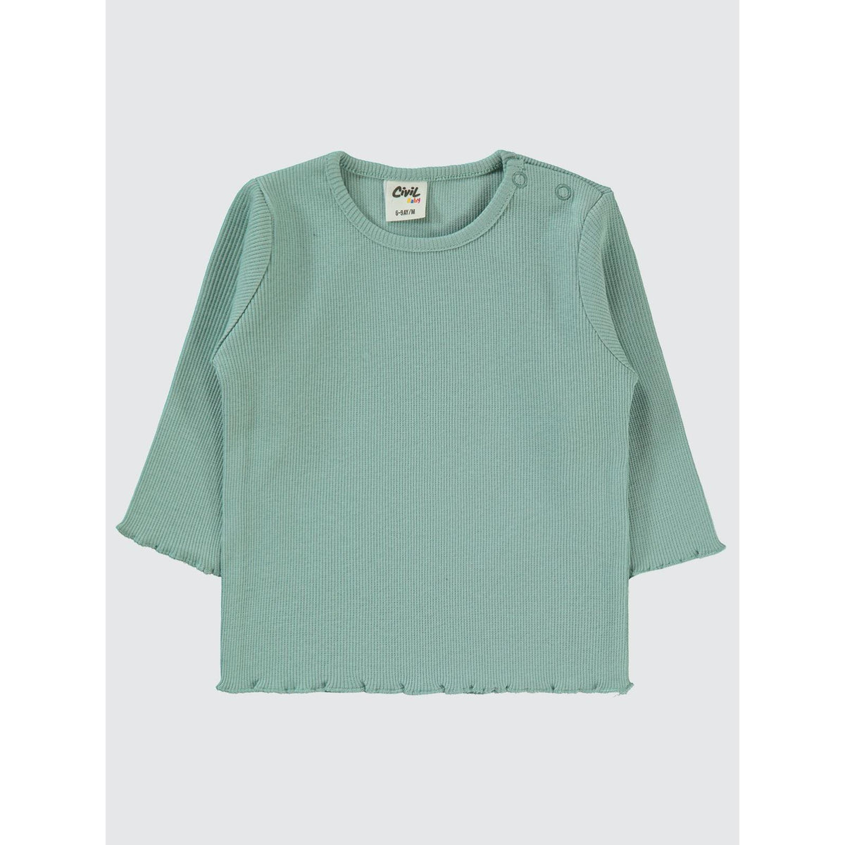 Civil Baby Kol Ucu Detaylı 6-18 Ay Sweatshirt - Yeşil