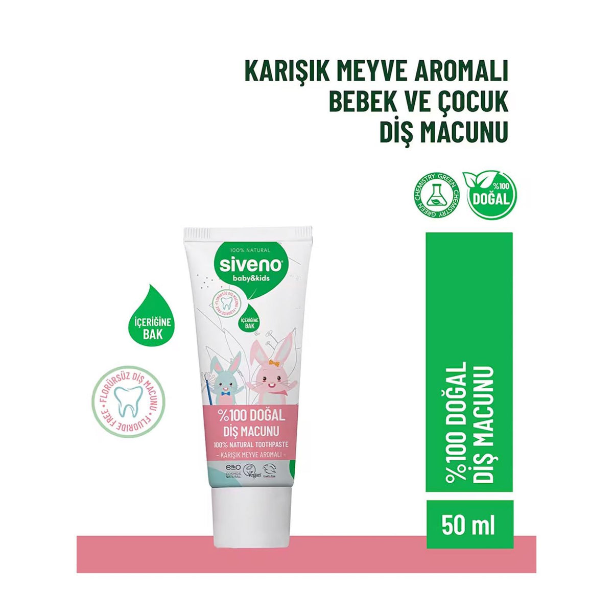 Siveno %100 Doğal Diş Macunu Baby&Kids 50ml