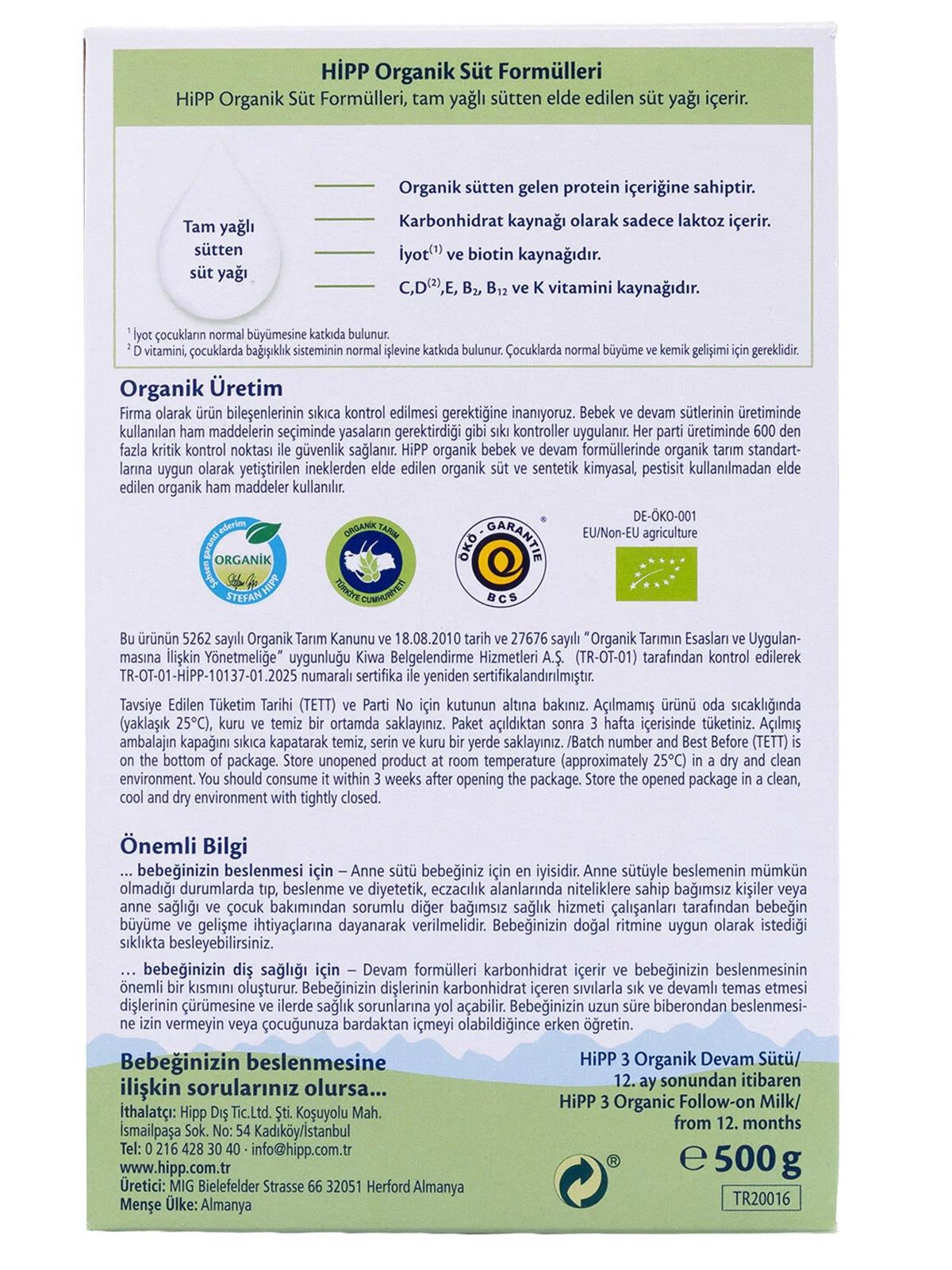 Hipp Mama 3 Organik Bebek Sütü