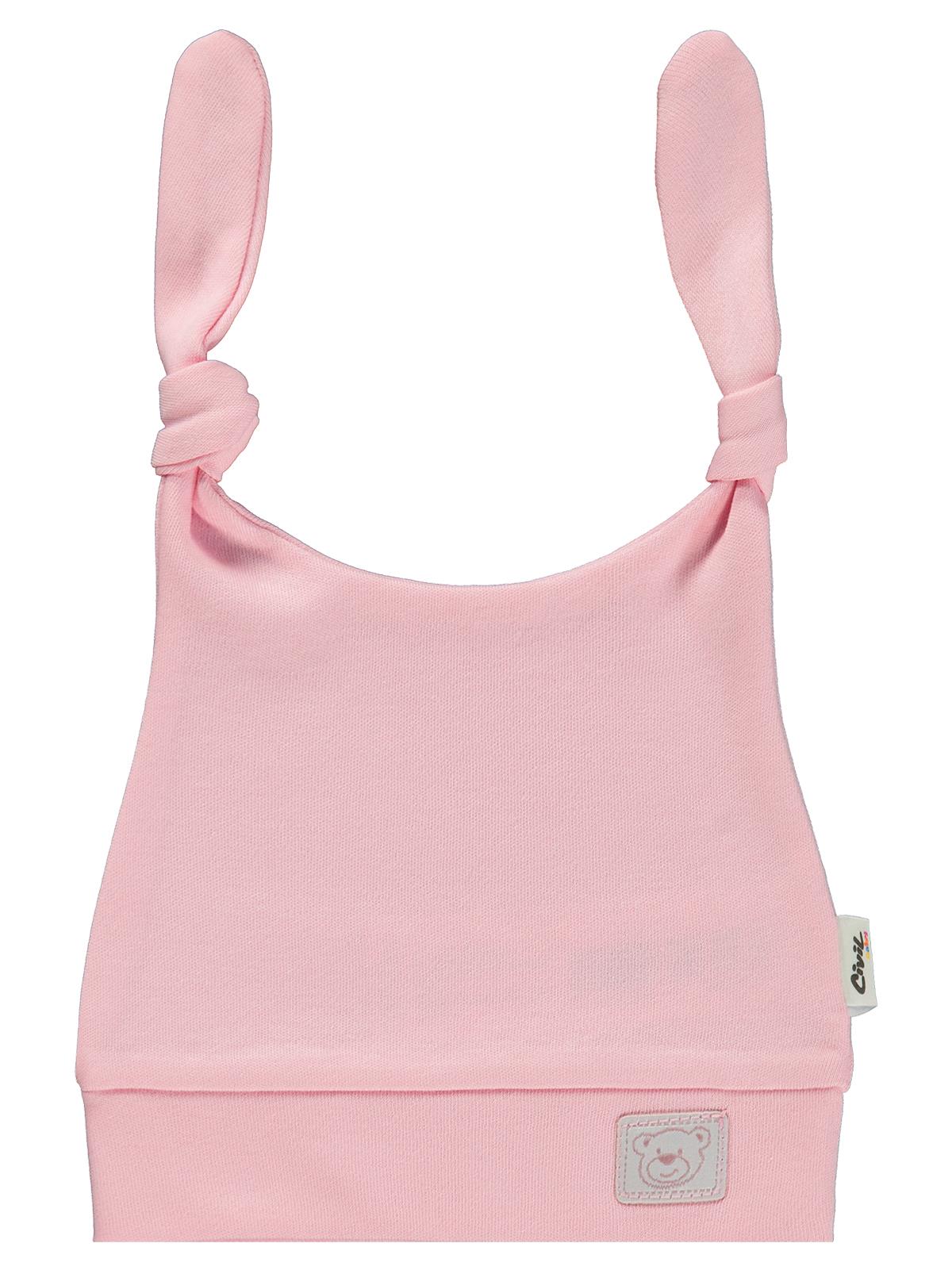 Civil Baby Ayıcık Kafası Çift Bağlamalı Unisex Bere - Pembe