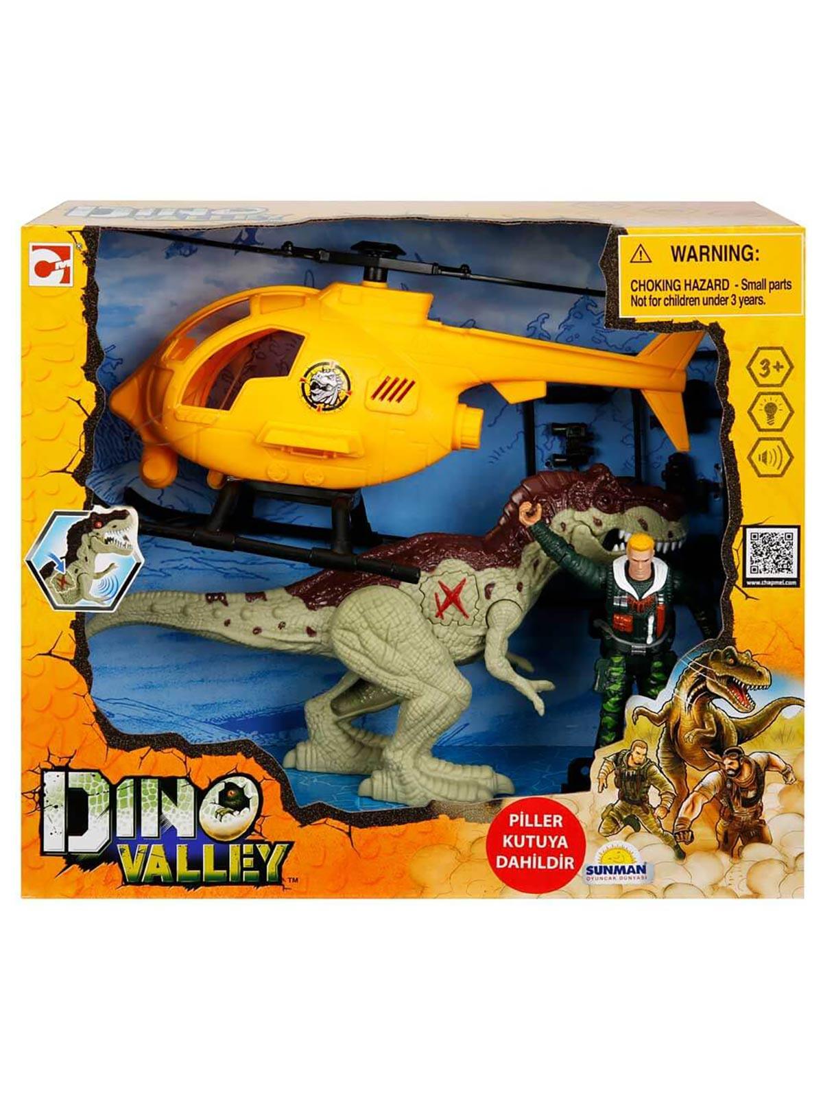 Sunman Oyuncak Sesli ve Işıklı Dino Valley Helikopter Oyun Seti