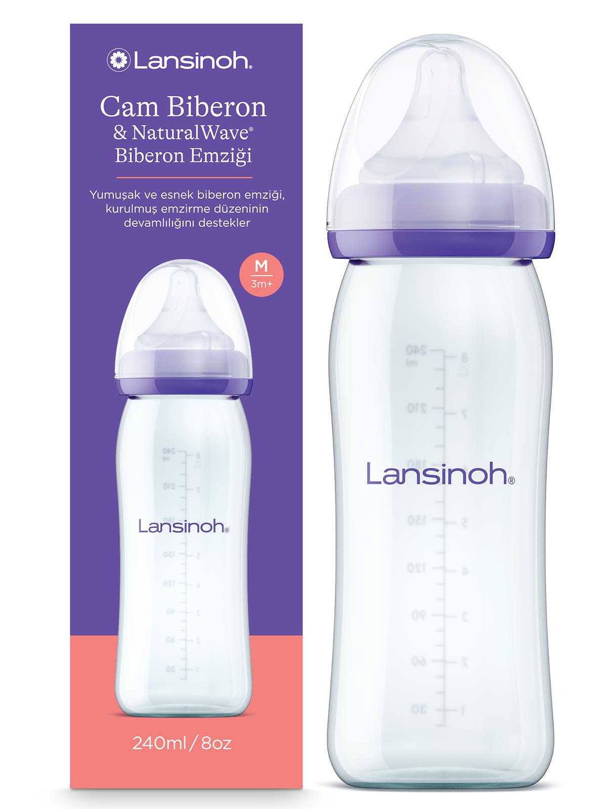 Lansınoh Cam Biberon 240 ml - Standart