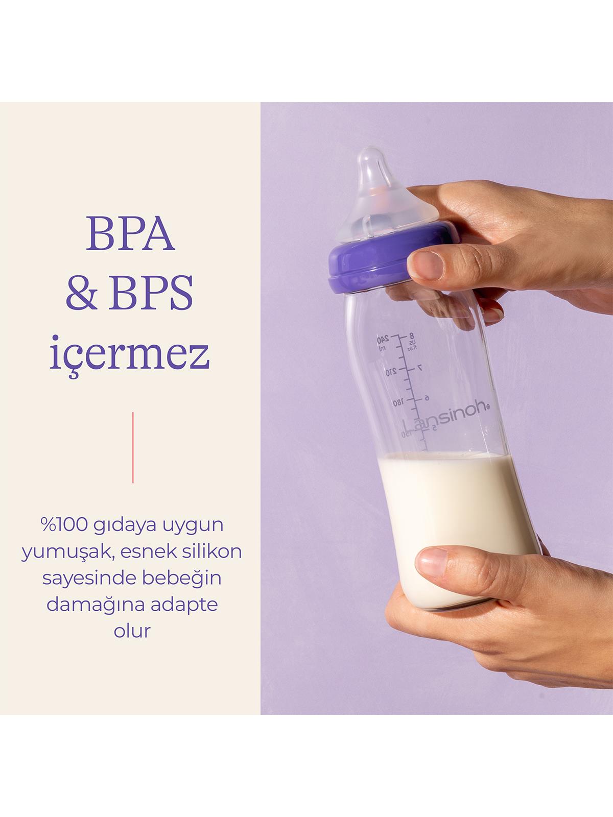 Lansınoh Cam Biberon 240 ml - Standart