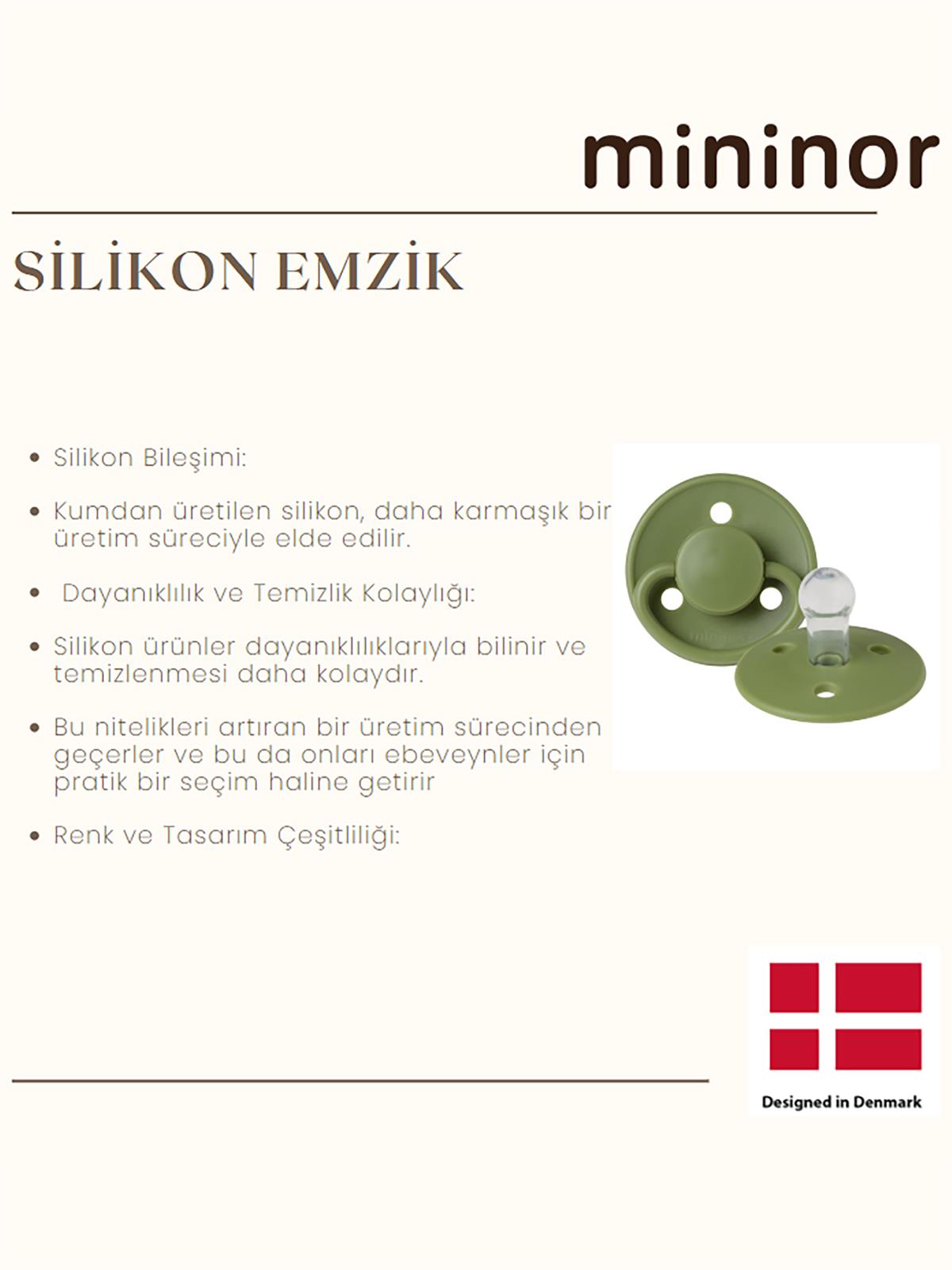Mininor Silikon Emzik 12+ Ay - Moss Green - Kahve