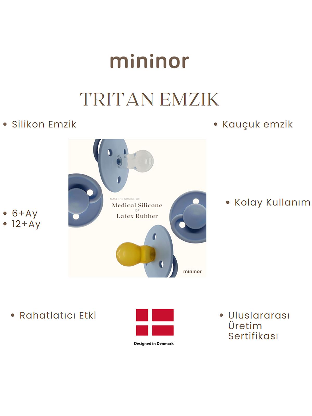 Mininor Silikon Emzik 12+ Ay - Moss Green - Kahve