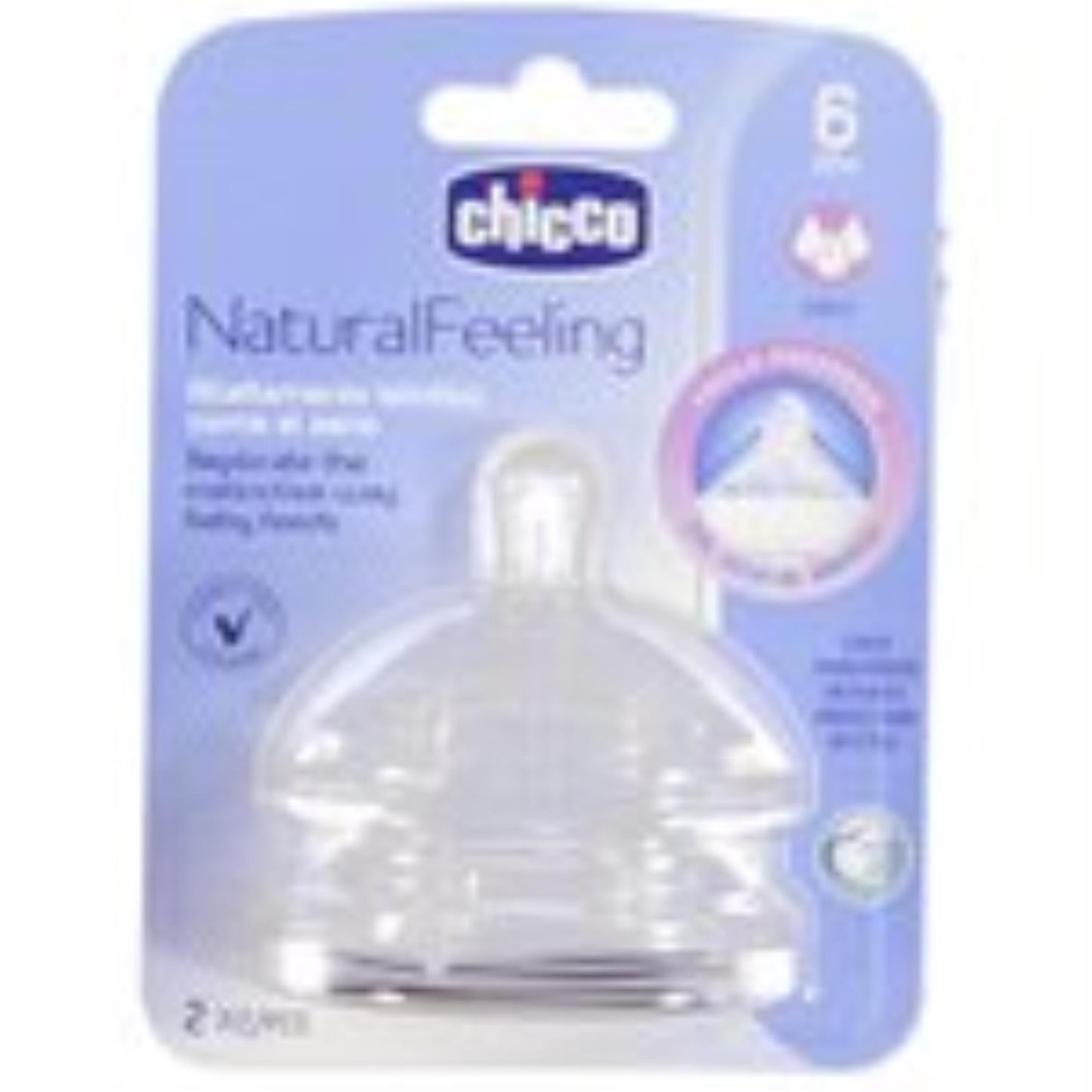 Chicco 2'li Biberon Emziği Silikon Hızlı Akışlı 6+ Ay