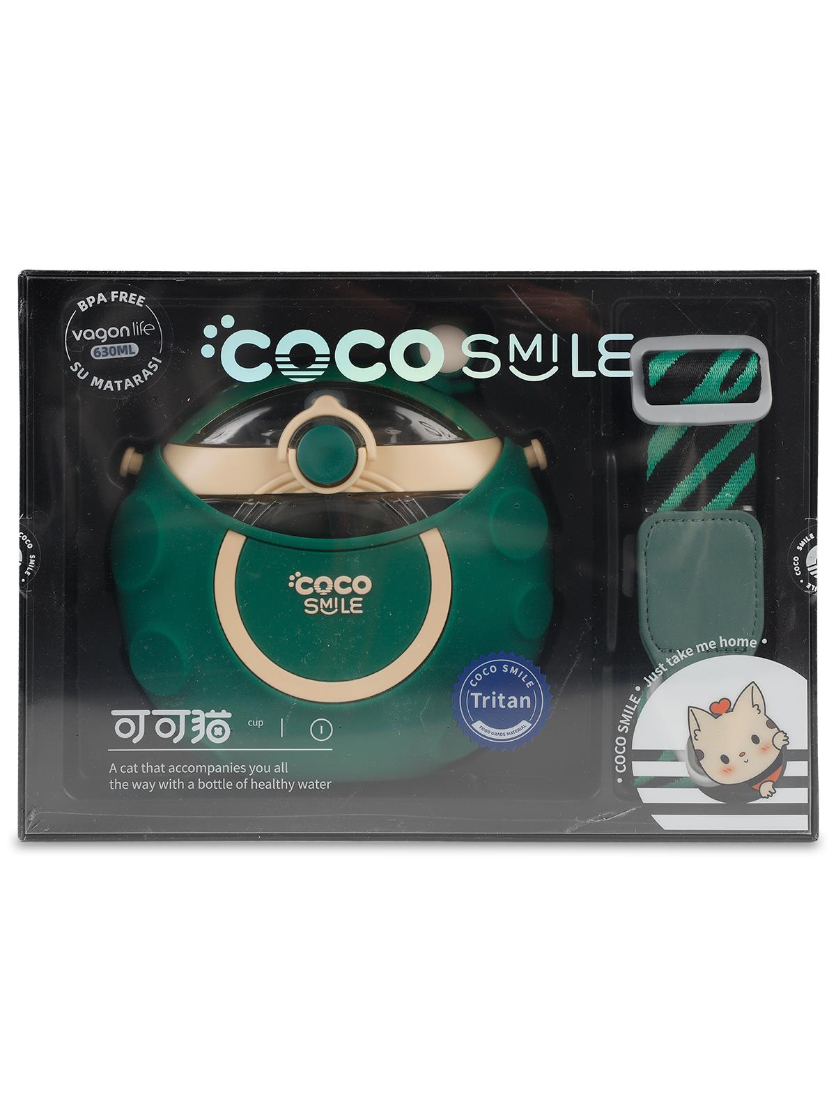 Cocosmile Uzay Tema Kılıflı Pipetli Tritan Çocuk Matara 630 ml - Mavi