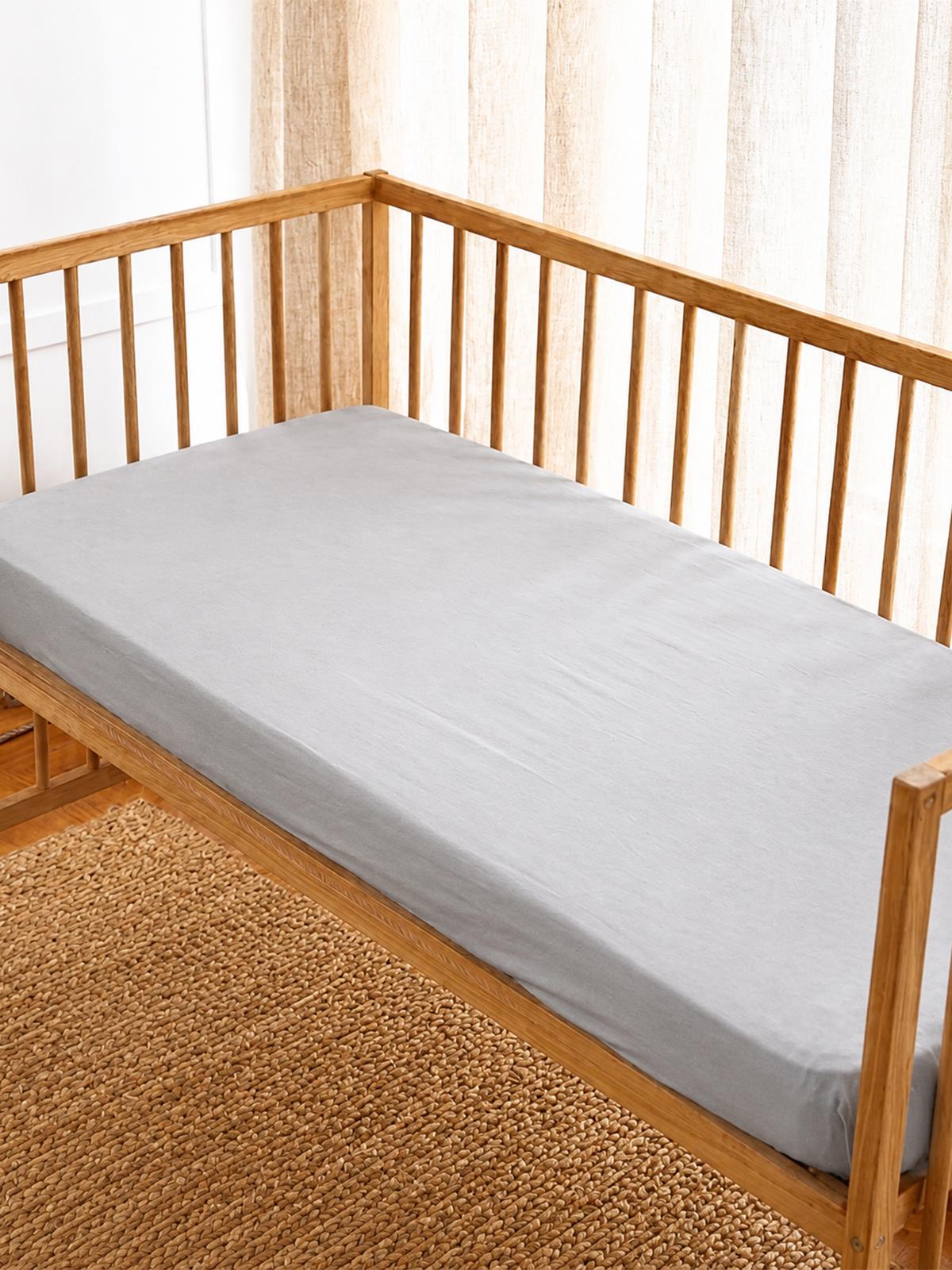 Safemom Lastikli Bebek Çarşafı 70x120 - Gri