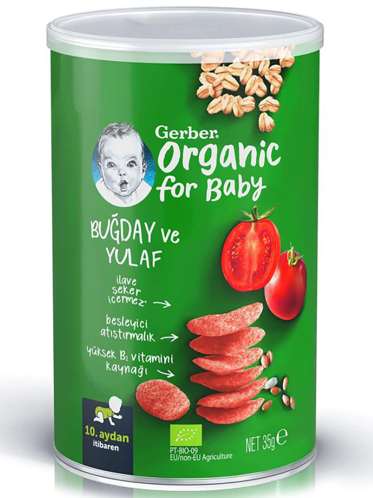 Gerber Organik Buğday ve Yulaflı Bebek ve Küçük Çocuk Atıştırmalığı