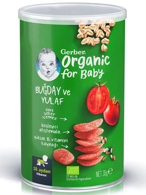 Gerber Organik Buğday ve Yulaflı Bebek ve Küçük Çocuk Atıştırmalığı