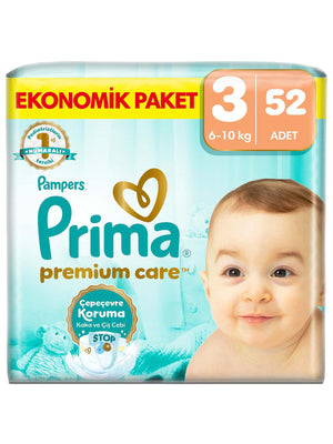 Prima Premium Care 3 Beden 52 Adet Bebek Bezi  Ekonomik Paket
