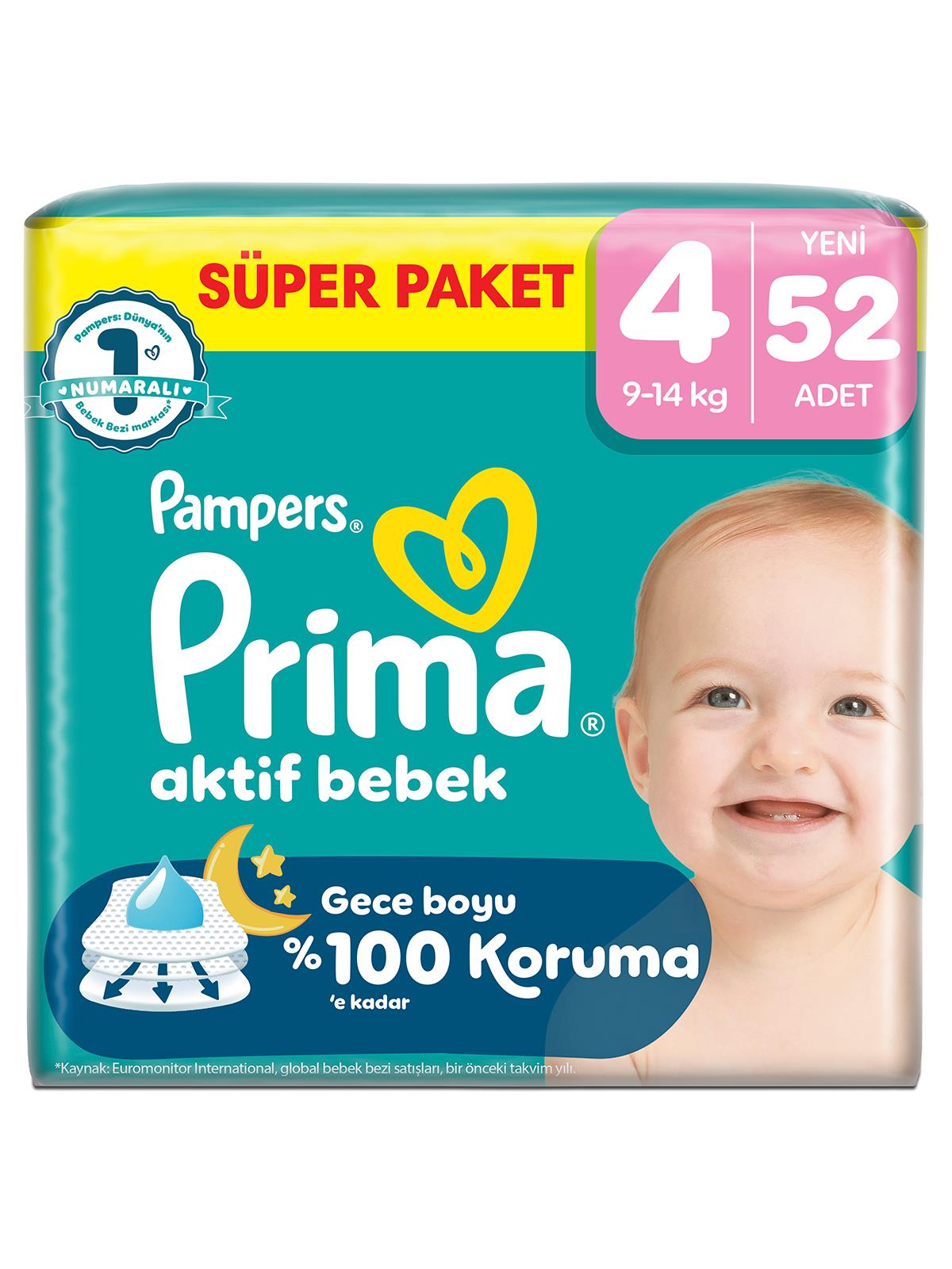 Prıma Bebek Bezi Ab 4 Beden  Super Paket 52 Adet
