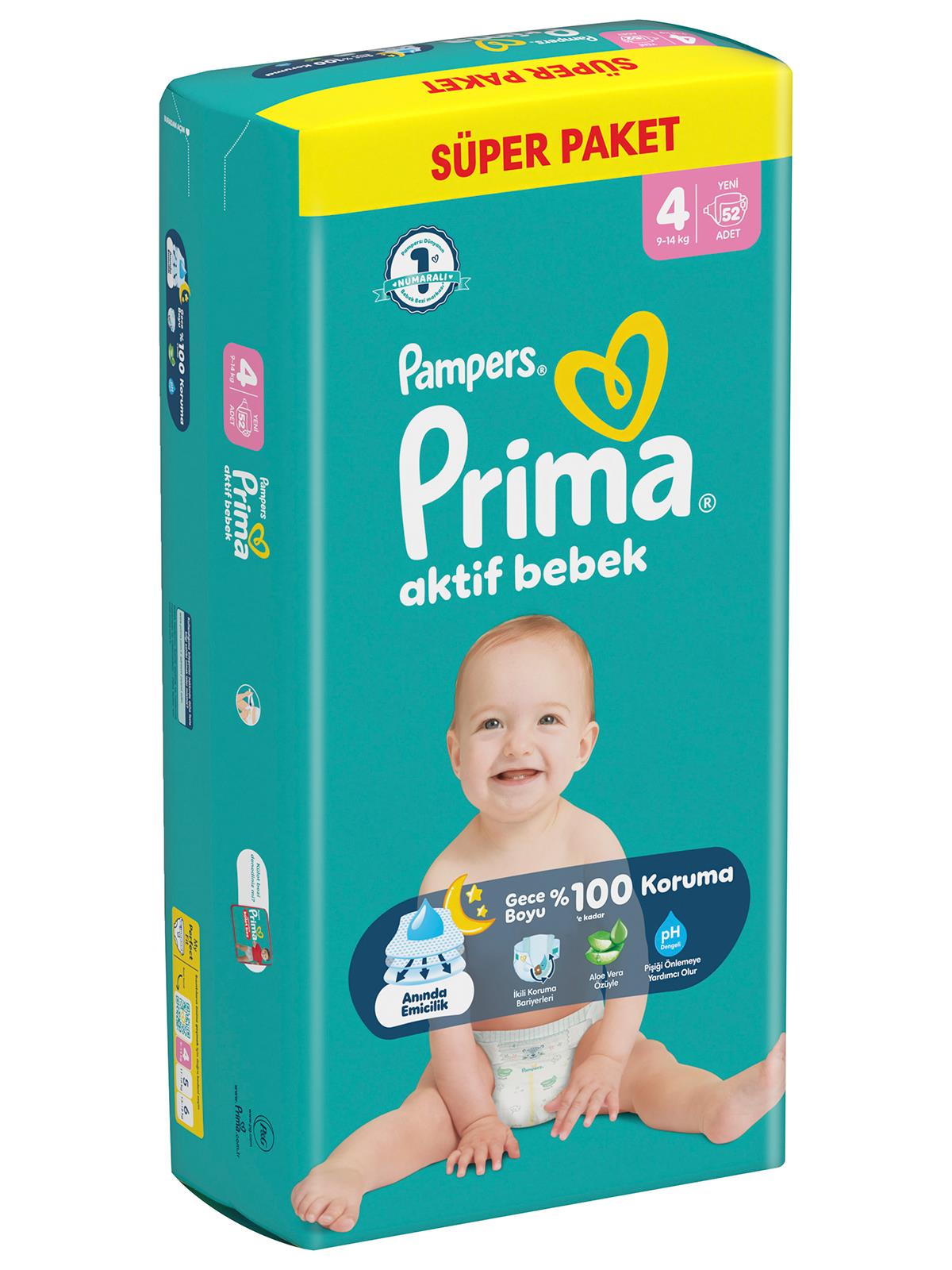 Prıma Bebek Bezi Ab 4 Beden  Super Paket 52 Adet