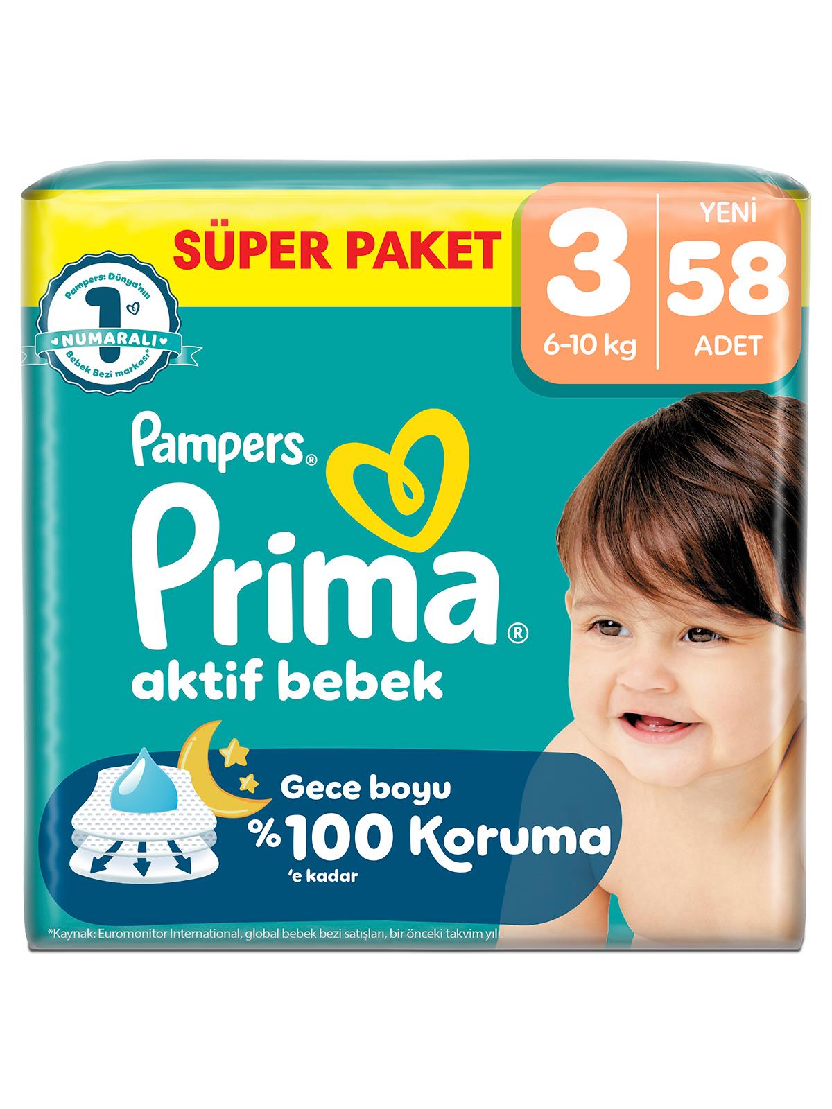 Prıma Bebek Bezi Ab 3 Beden Super Paket 58 Adet