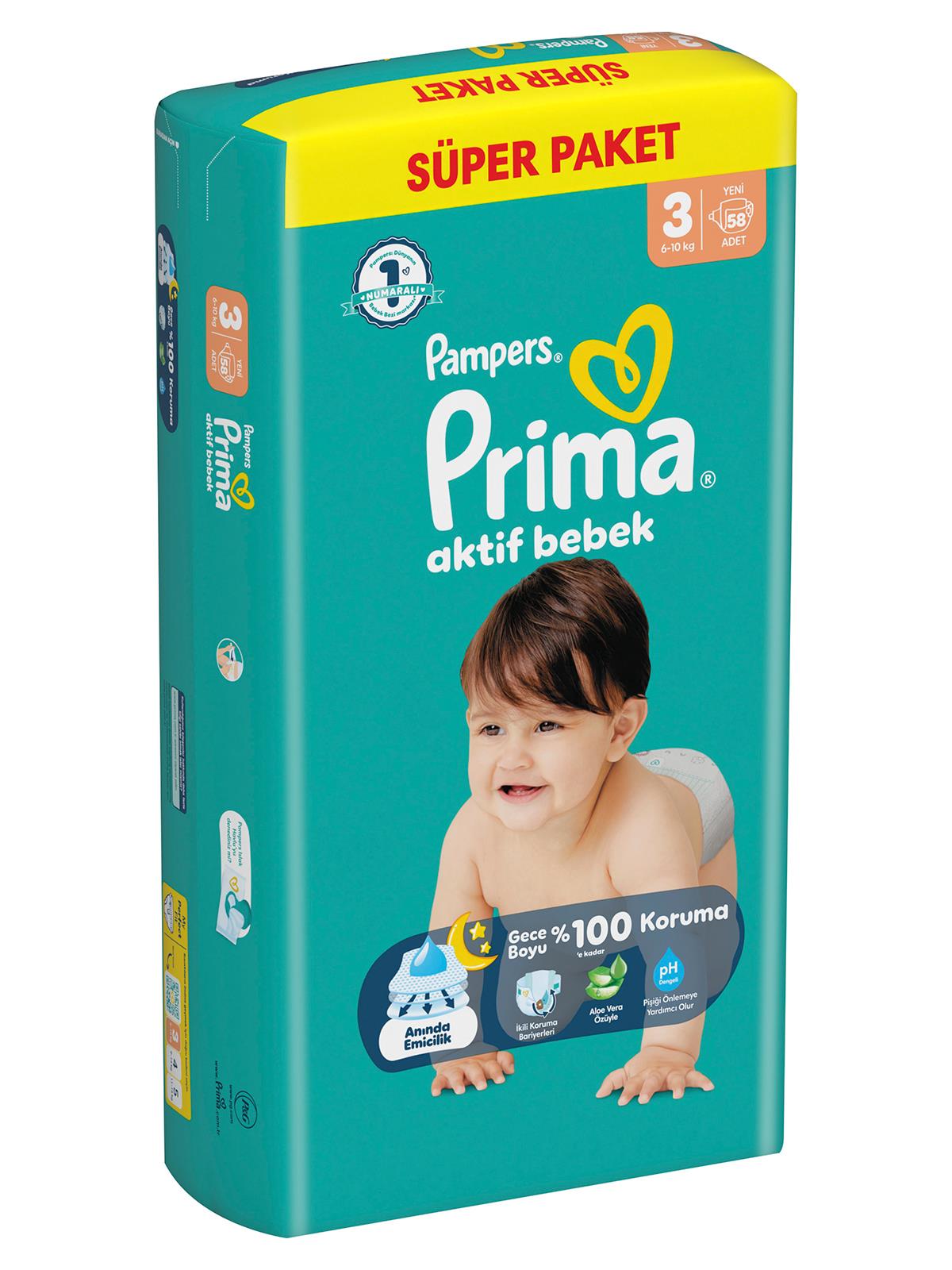 Prıma Bebek Bezi Ab 3 Beden Super Paket 58 Adet