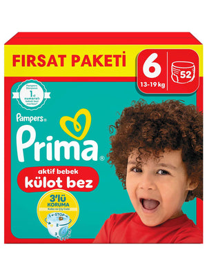 Prima Külot Bebek Bezi 6 Beden Ekstra Large Fırsat Paketi 52 Adet