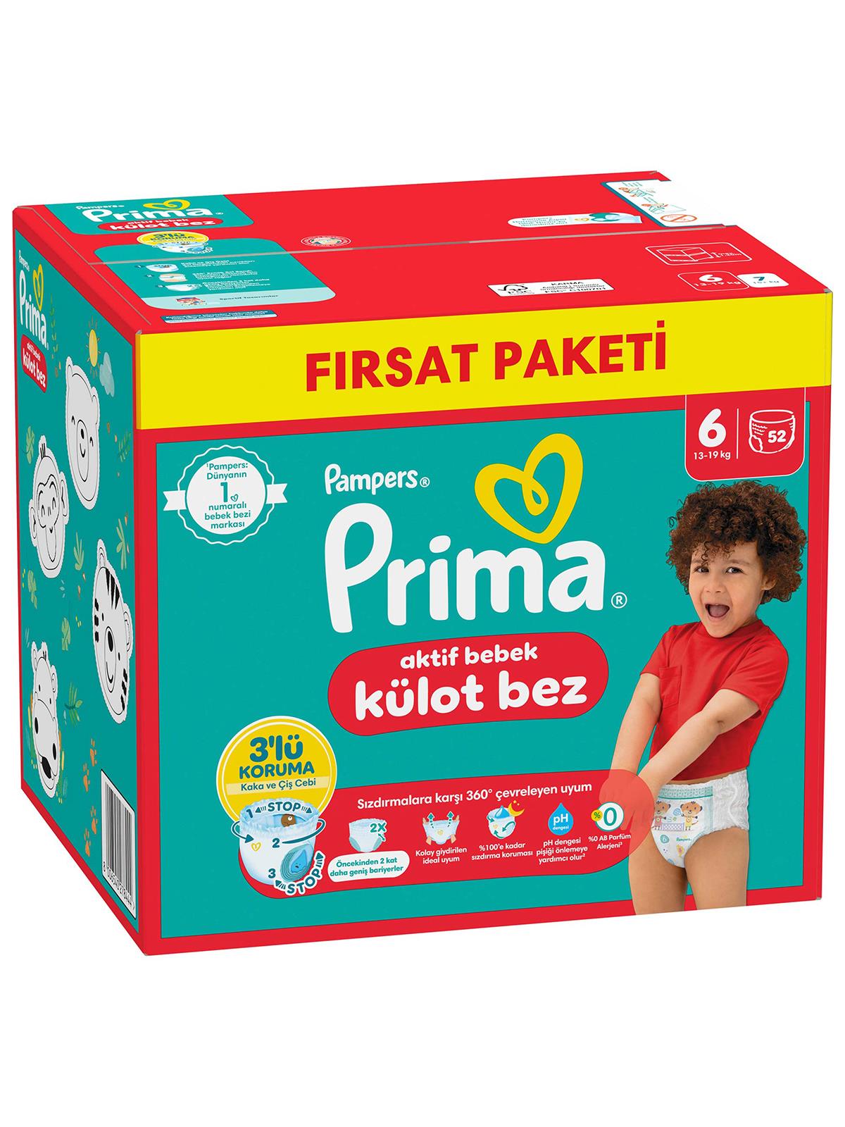 Prima Külot Bebek Bezi 6 Beden Ekstra Large Fırsat Paketi 52 Adet