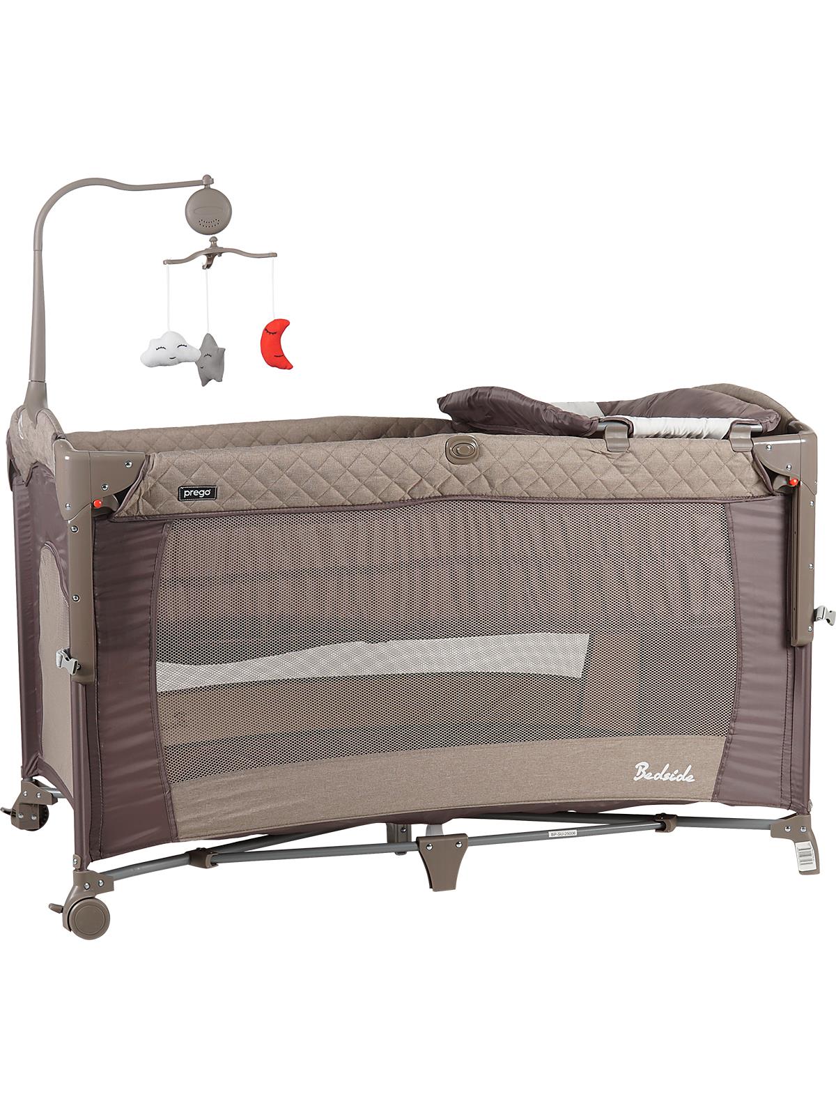 Prego Bedside Anne Yanı Oyun Parkı 70x120 cm - Gri