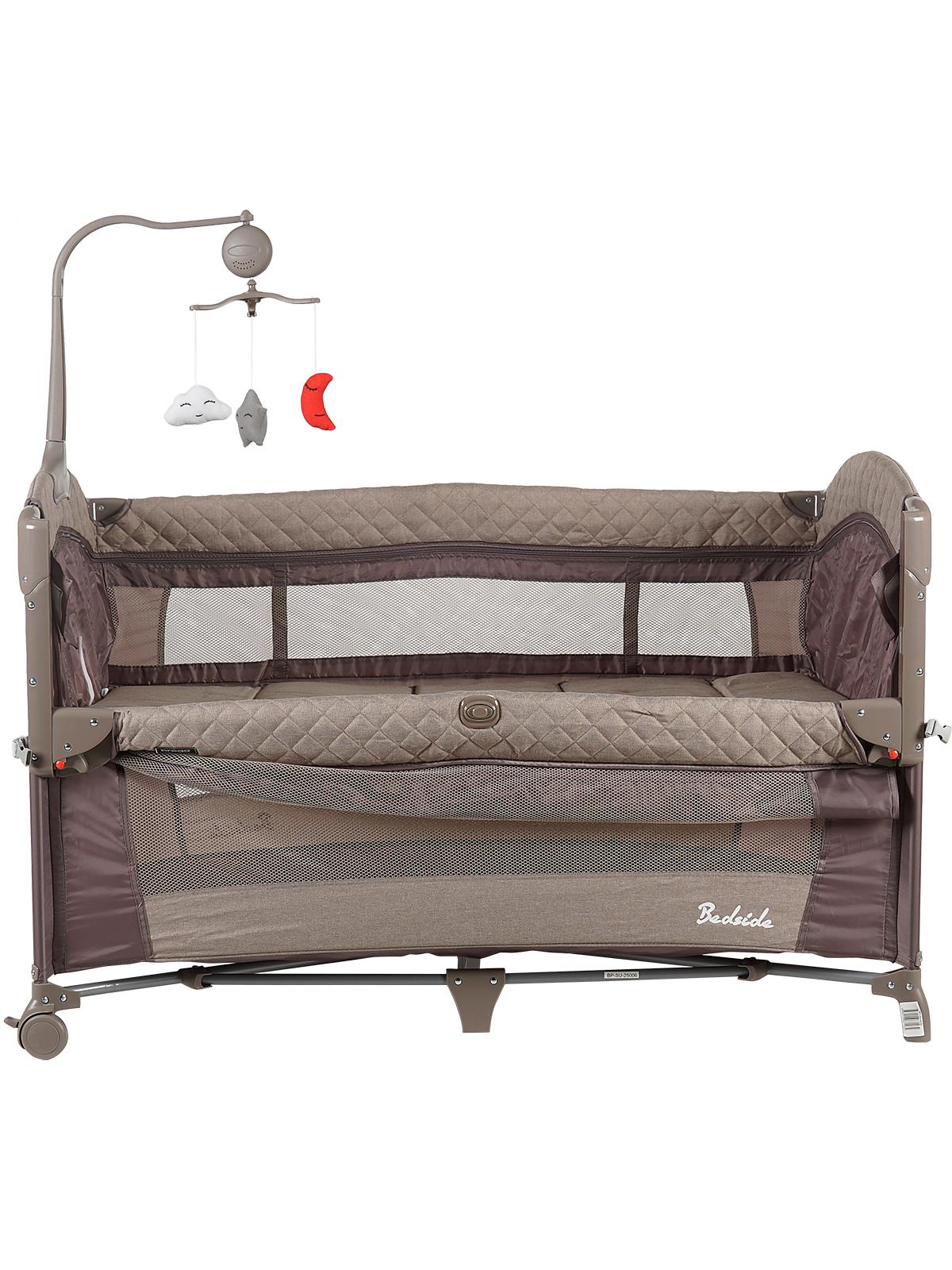Prego Bedside Anne Yanı Oyun Parkı 70x120 cm - Gri