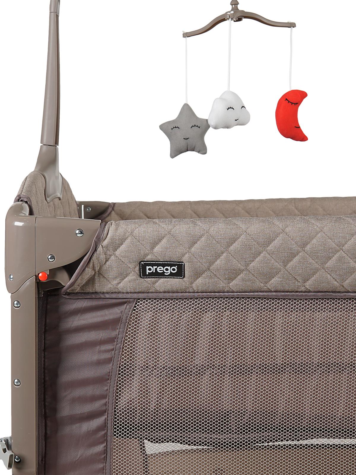 Prego Bedside Anne Yanı Oyun Parkı 70x120 cm - Gri