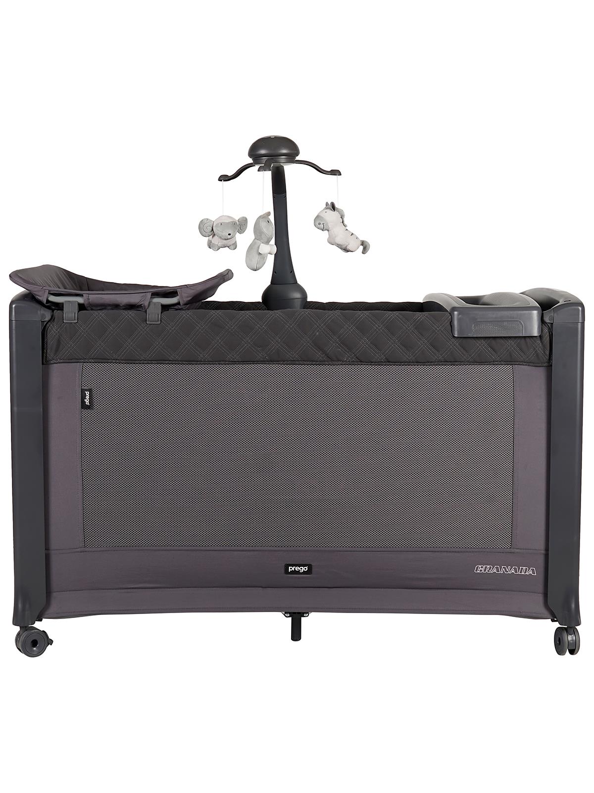 Prego Granada Otomatik Katlanabilen Anne Yanı Oyun Parkı 60x120 cm - Gri