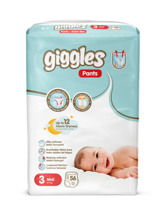 Giggles Jumbo Bebek Külot Bez Midi 56 Adet
