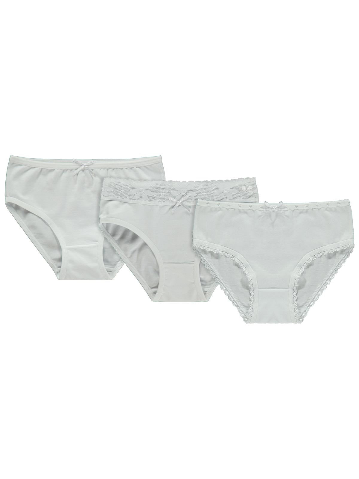 Artı Çorap Classic 3'lü Kız Slip Set - Beyaz