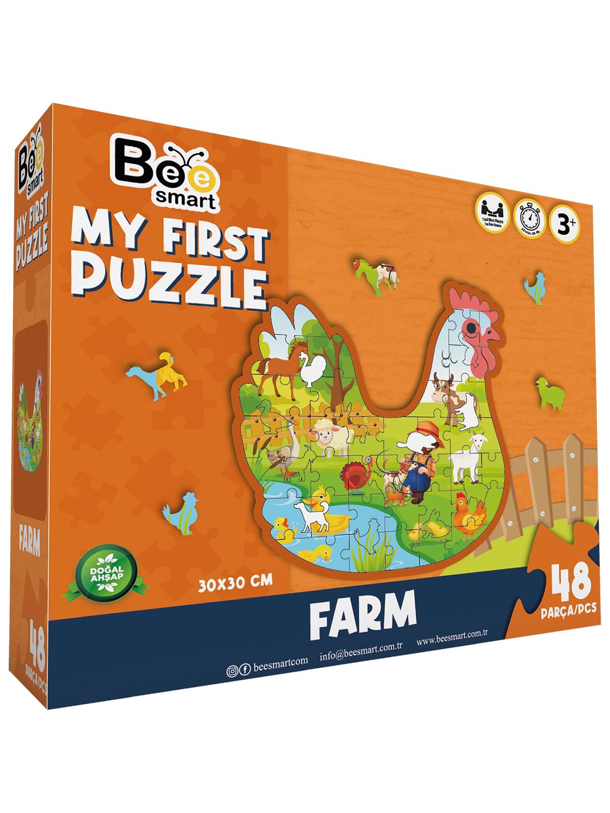 Bee Smart Ahşap Puzzle Çiftlik