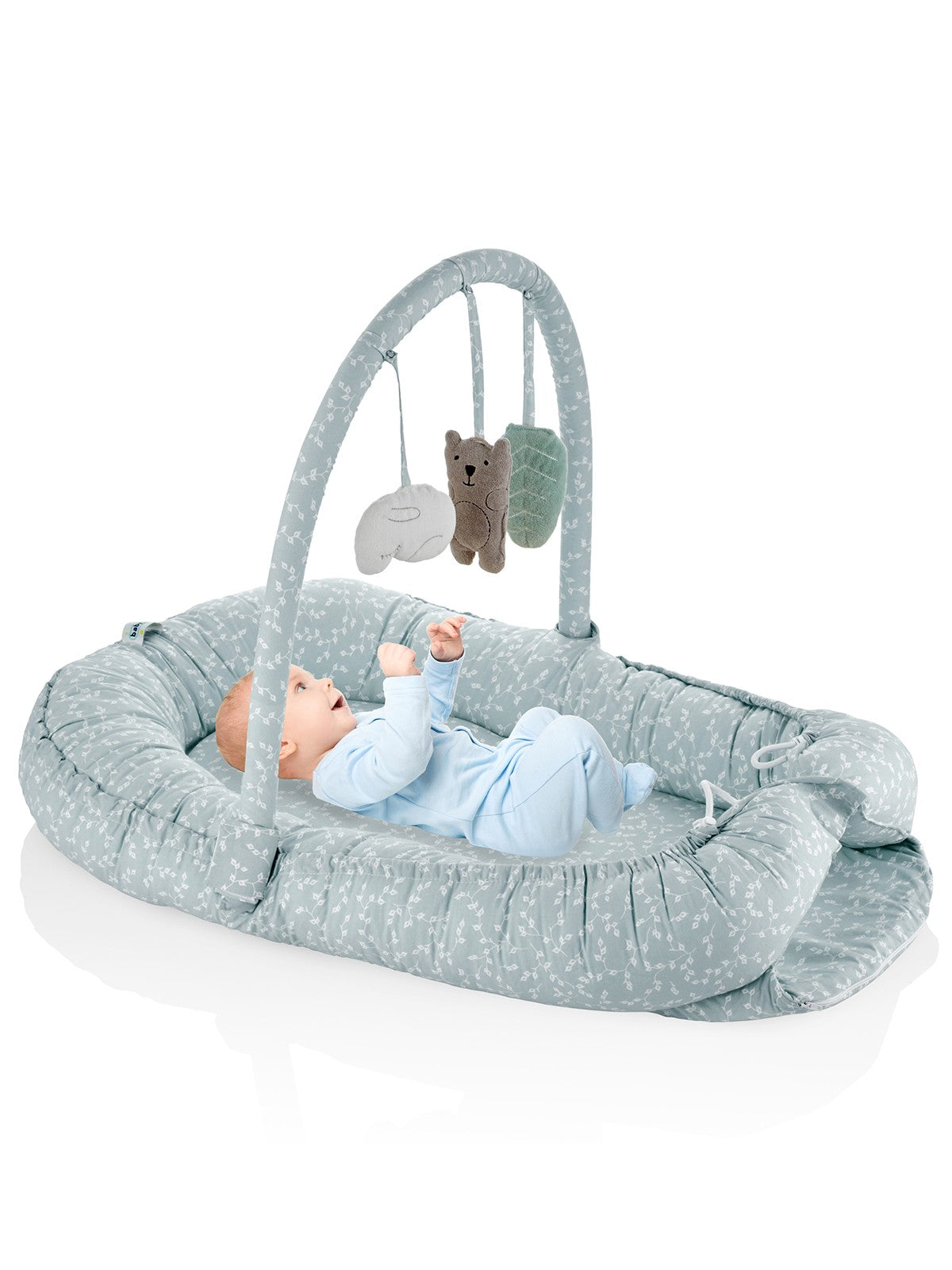 Babyjem Oyuncaklı Anne Baba Yanı Yatağı - Pudra
