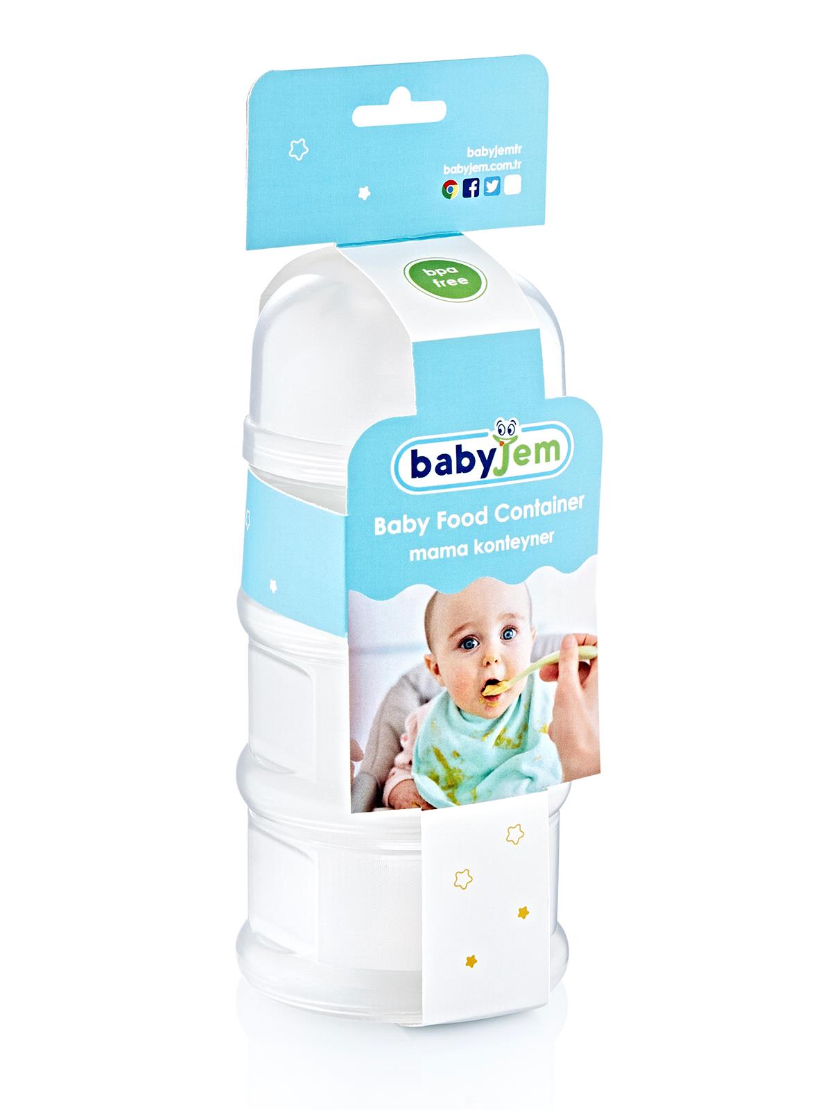 BabyJem Katlı Toz Mama Kabı - Beyaz